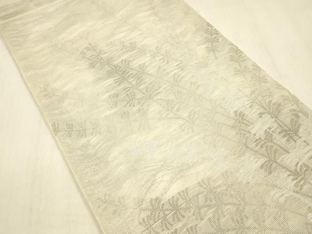 平和屋着物＊夏物 太鼓柄 本袋帯 草葉文 銀糸 正絹 cm