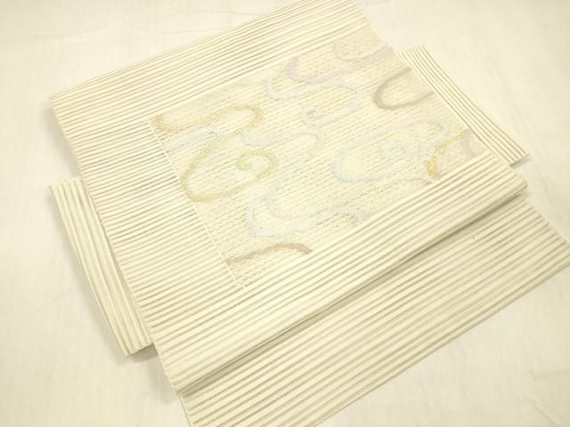 平和屋着物＊夏物 絽綴れ つけ帯 流水文 金糸 正絹 cm