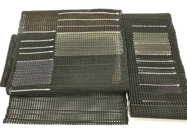 平和屋着物＊夏物 つけ帯 横段文 黒地 正絹 cm