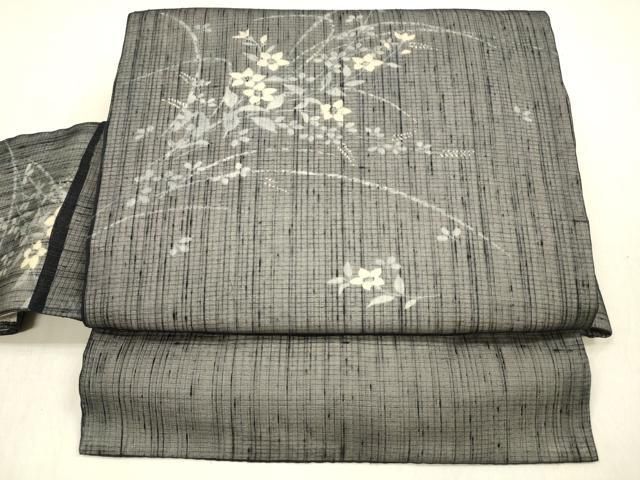 平和屋着物＊夏物 ワンタッチつけ帯 手描き 草花文 正絹 逸品