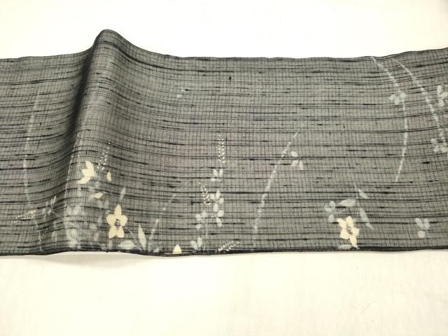 平和屋着物＊夏物 ワンタッチつけ帯 手描き 草花文 正絹 逸品