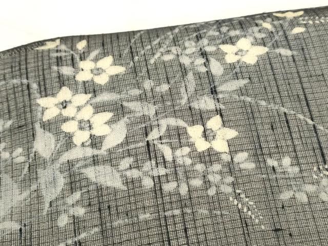 平和屋着物＊夏物 ワンタッチつけ帯 手描き 草花文 正絹 逸品