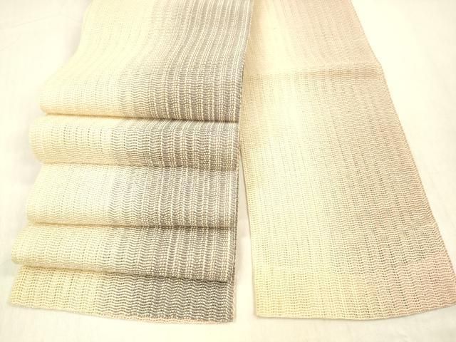 平和屋着物＊夏物 両面 半幅帯 間道 正絹 cm