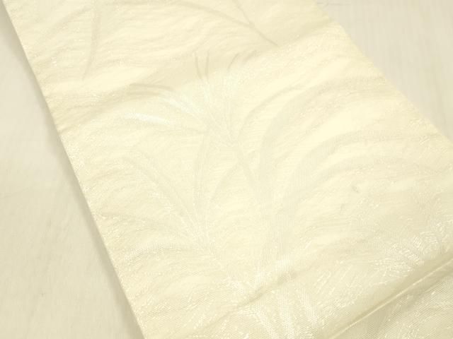 平和屋着物＊夏物 全通柄袋帯 草葉文 銀糸 正絹 cm