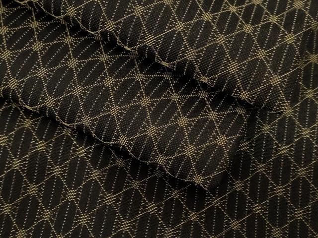 平和屋着物●お召 格子 ロング丈 正絹 nf