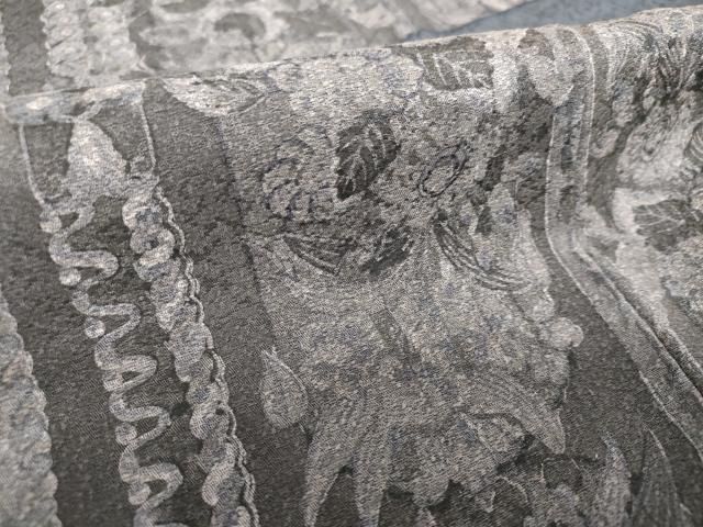 平和屋着物○山岡古都・古都染人 染織美術品 薬墨染 天目織 お召 訪問