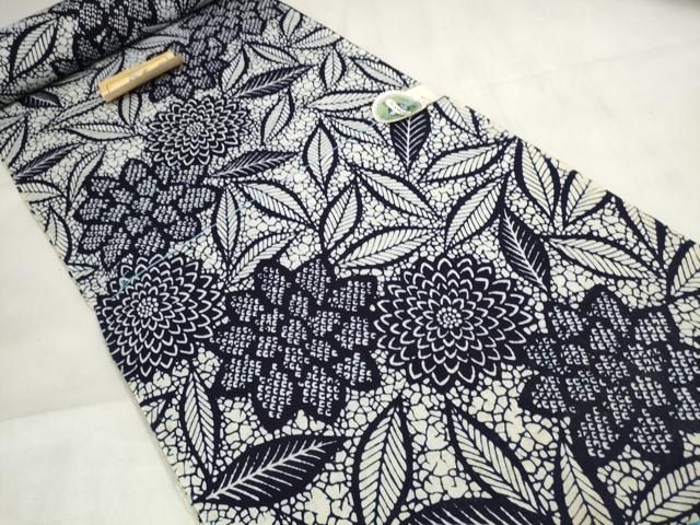 平和屋着物∴夏物　浴衣　反物　着尺　乱菊　綿　逸品　未使用　DABA7111zzz 平和屋着物＊夏物 浴衣 反物 着尺 東京本染 草花文 綿 逸品 未使用