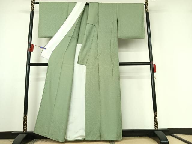 草花地紋 若葉色