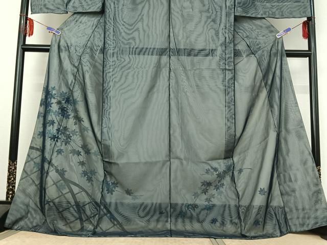 平和屋着物▽訪問着 無双 紗袷 紗×紗 籬枝葉文 金彩 上代38万 仮絵羽