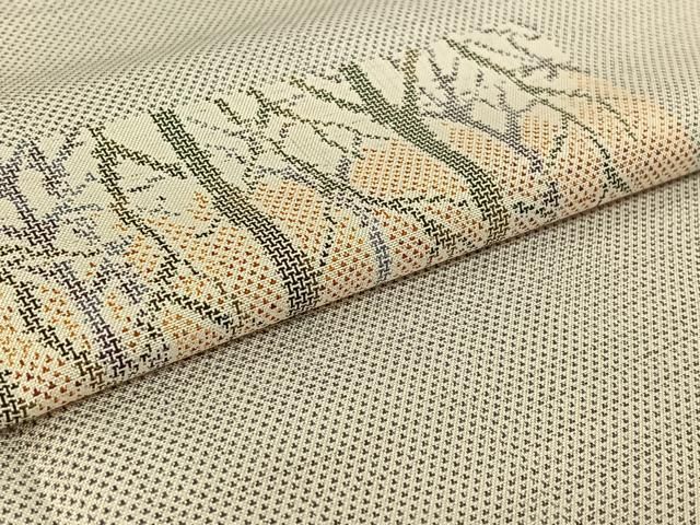 平和屋着物▽本場大島紬 単衣 白大島 樹林文 正絹 逸品 AABF1853jh