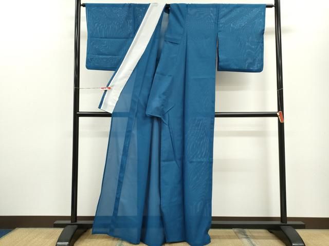  平和屋着物＊夏物 色無地 絽 紺瑠璃色 洗える着物 ze 色無地 着物