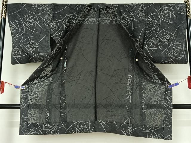 平和屋着物▽長羽織 スリーシーズン 春夏秋 塵除け 薔薇 正絹 jh