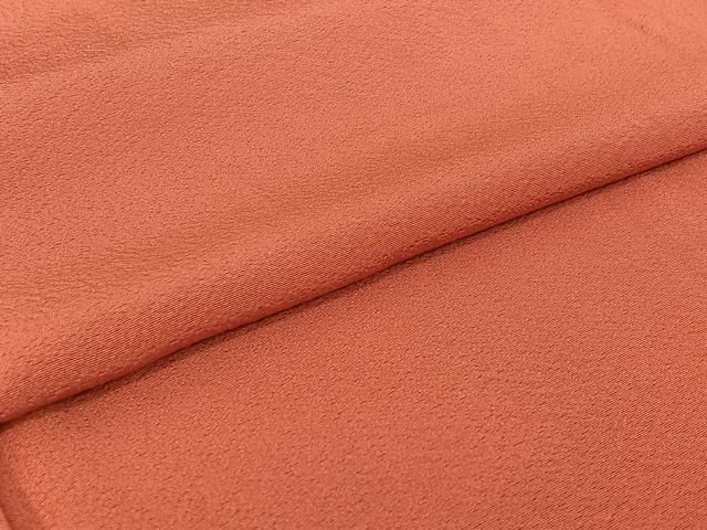  平和屋着物▽上質な色無地 単衣 赤紅色 正絹 jh 色無地 着物