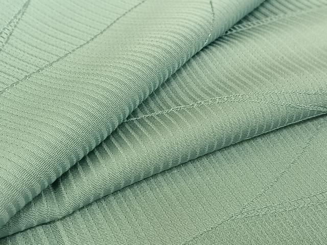 平和屋着物▽上質な色無地 単衣 横段地紋 水浅葱色 正絹 jh