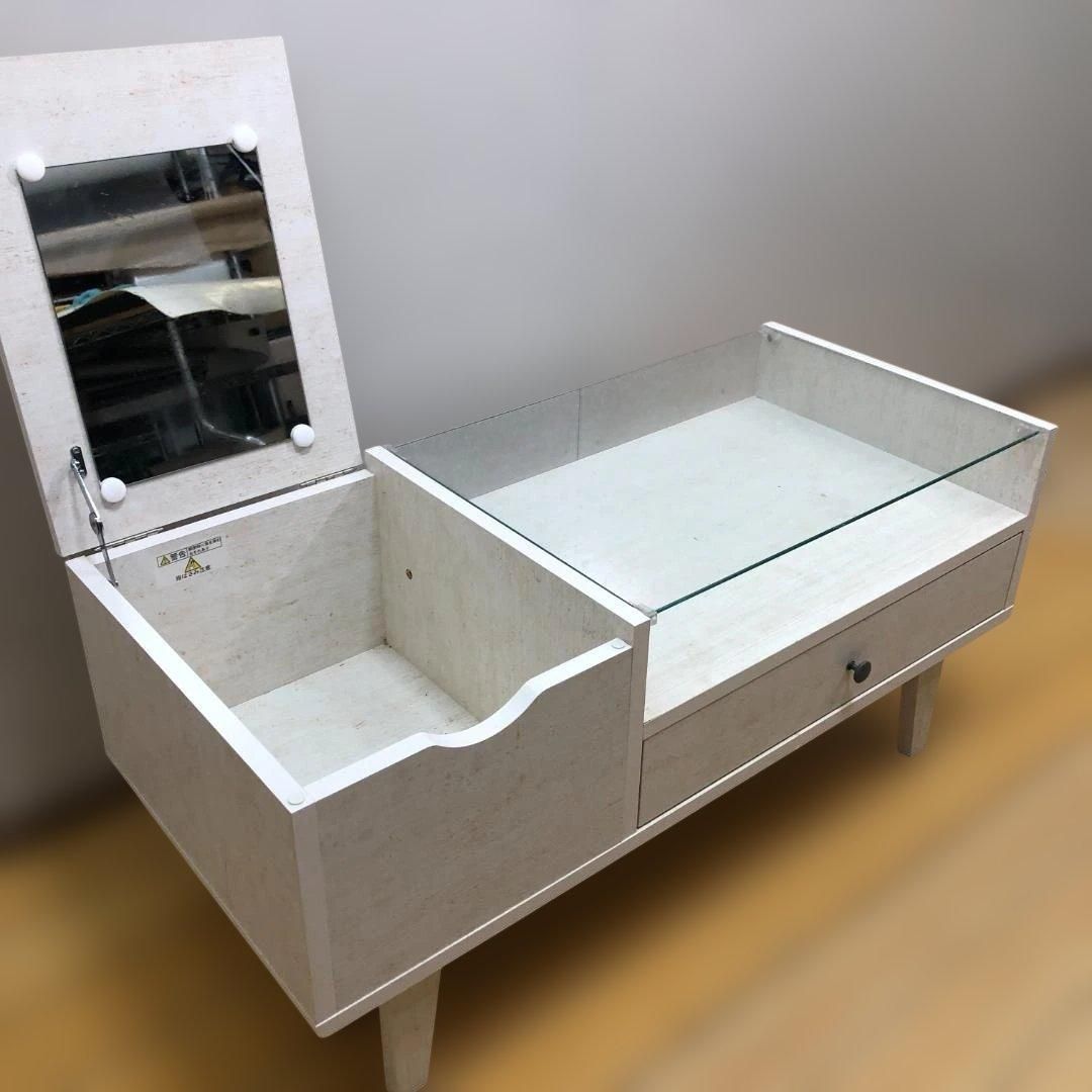 小売業者 美品・カリモク・karimoku 脇机・木製ワゴン ミディアムブラウン