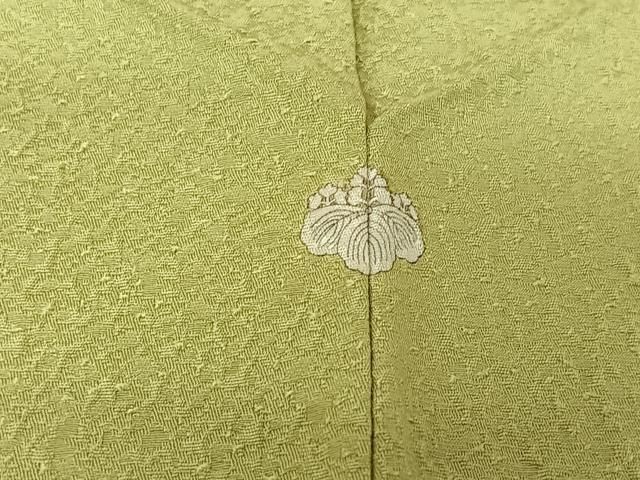  平和屋着物▽上質な色無地 単衣 裏葉柳色 正絹 jh 色無地 着物