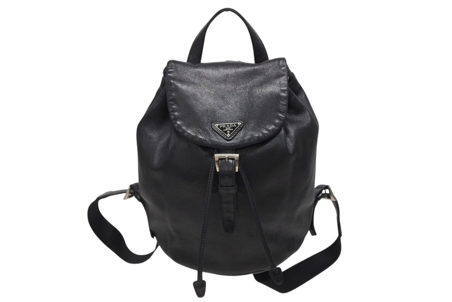 極美品 PRADA プラダ リュック デイパック 三角プレート
