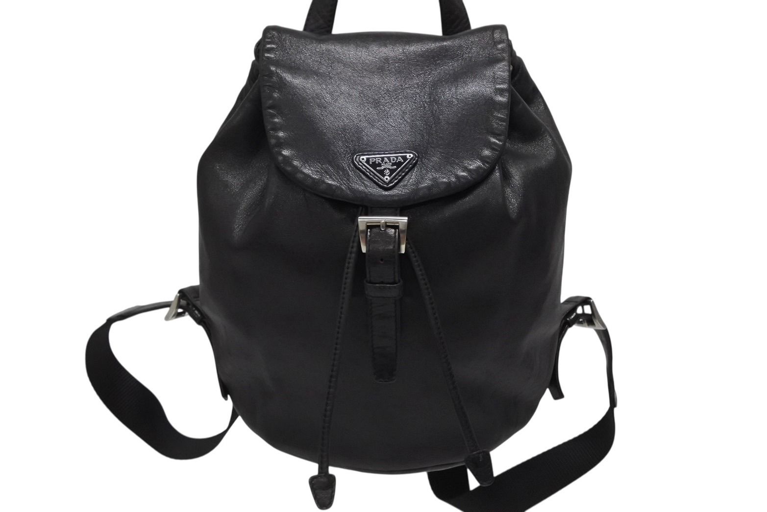 極美品 PRADA プラダ リュック デイパック 三角プレート