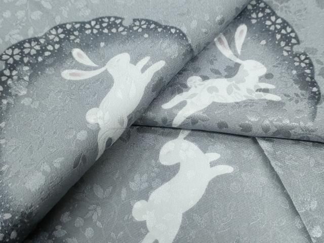 平和屋着物○長襦袢 無双仕立て 雪輪舞桜跳兎文 洗える着物 未使用