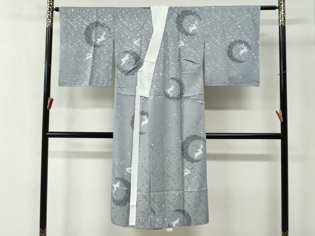 平和屋着物●長襦袢 無双仕立て 雪輪舞桜跳兎文 洗える着物 ♥ yc