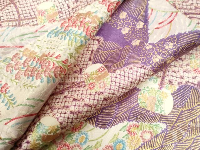 平和屋着物○創業460年・千總 小紋 水車花唐草文 金彩 伊勢丹扱い 正絹