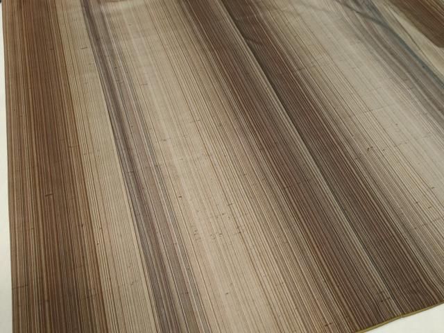  平和屋着物●上質な紬 縞 正絹 yc 紬 着物