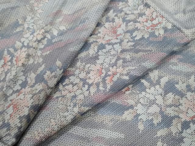 平和屋着物○都喜ヱ門 本場大島紬 7マルキ 総絣 霞草花文 藤絹織物謹製