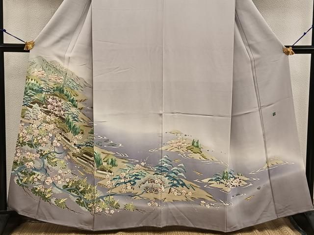 平和屋着物●本加賀友禅作家 小田美知代 色留袖 風景梅花文 暈し染め 正絹 mz