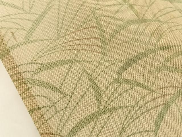  平和屋着物＊夏物 紗紬 草葉文 正絹 hj 紬 着物