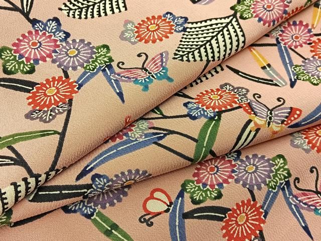 平和屋着物○上質な小紋 紅型 花蝶文 正絹 逸品 BAAW0975hj - メルカリ