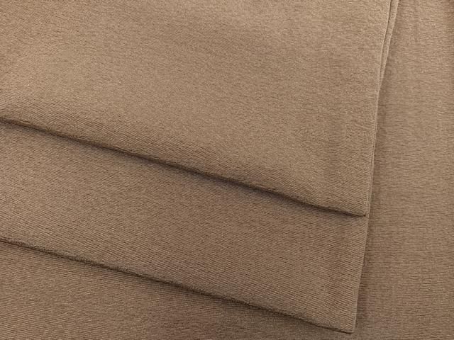 平和屋着物▽上質な色無地 単衣 朽葉色 正絹 mz