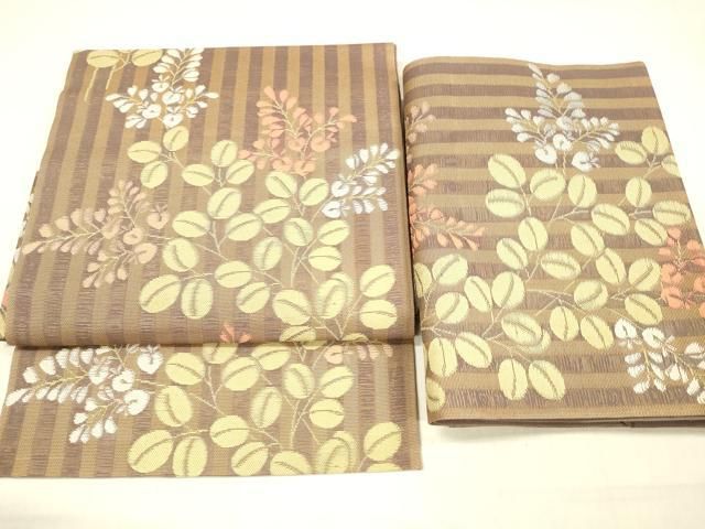 平和屋着物＊夏物 つけ帯 草葉間道 金糸 正絹 cm