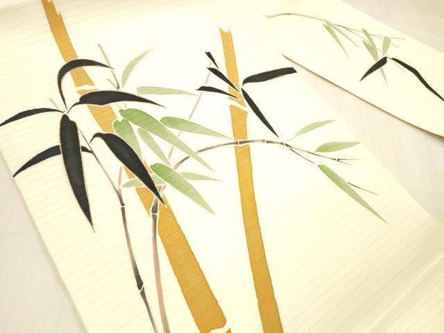 平和屋着物＊夏物 絽塩瀬 九寸名古屋帯 笹竹文 金彩 正絹 cm