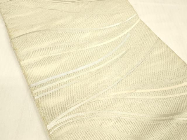 平和屋着物＊夏物 九寸開き名古屋帯 流水文 銀糸 正絹 cm