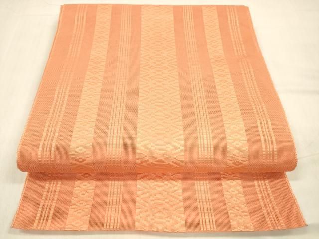 平和屋着物＊夏物 博多織 八寸名古屋帯 献上 柿色 cm