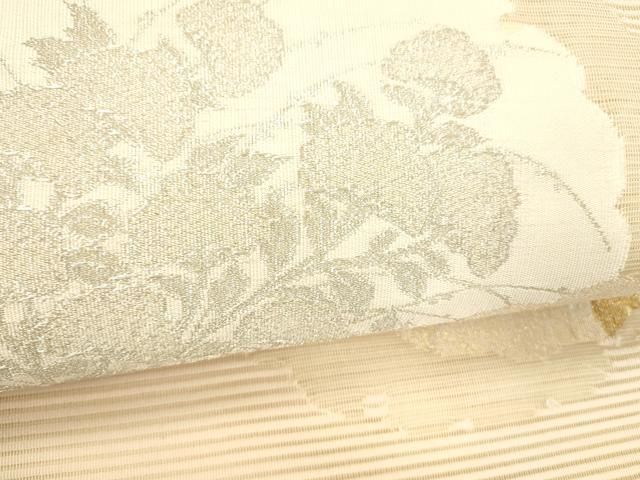  平和屋着物＊夏物 絽綴れ 八寸名古屋帯 雪輪草花文 金銀糸 正絹 cm 名古屋帯 帯