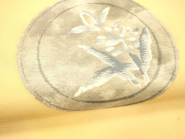 平和屋着物＊夏物 九寸名古屋帯 草花丸文 正絹 cm 上質素材 細見え