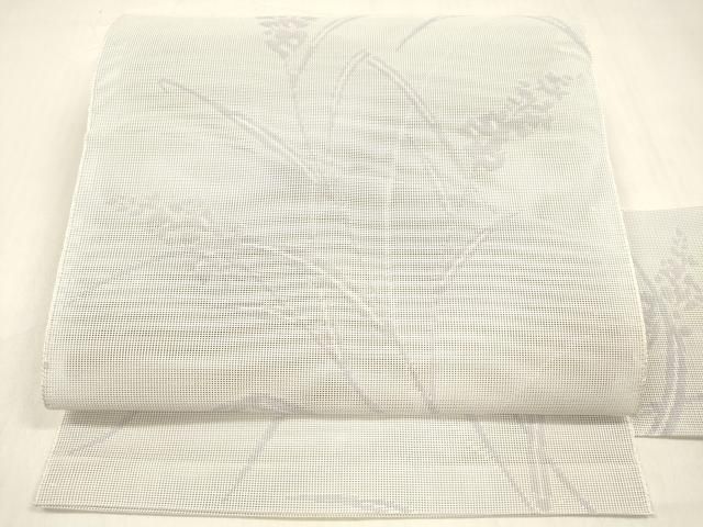 平和屋着物＊夏物 八寸名古屋帯 草花文 cm