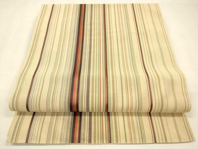 平和屋着物＊夏物 本場筑前博多織 八寸名古屋帯 間道 正絹 cm