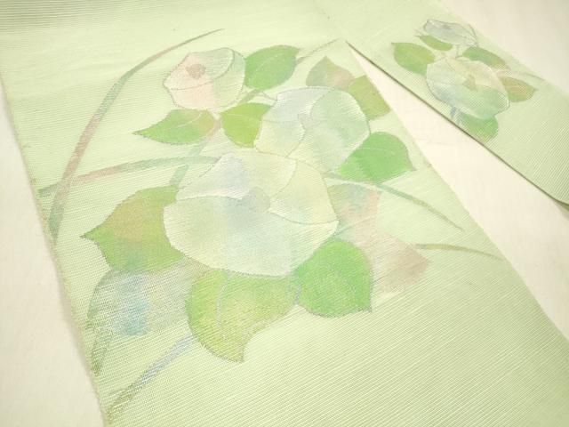 平和屋着物＊夏物 西陣の名門織元 いづくら謹製 八寸名古屋帯 草花文 銀糸 cm