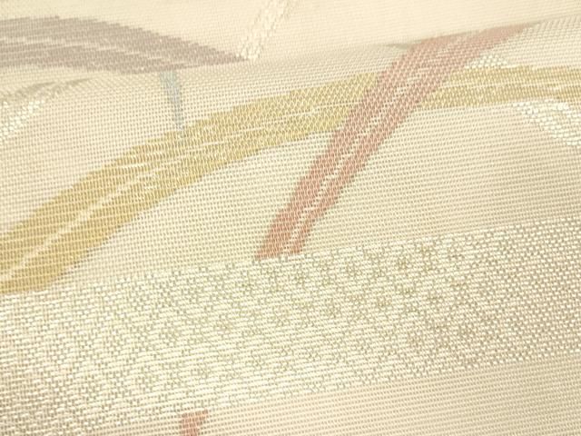  平和屋着物＊夏物 六通柄袋帯 草葉文 銀糸 正絹 cm 袋帯 帯