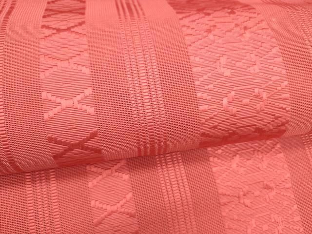 平和屋着物＊夏物 本場筑前博多織 八寸名古屋帯 紗献上 赤紅色 正絹