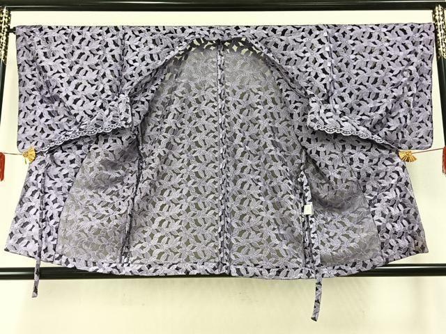 平和屋着物▽道行コート スリーシーズン 春夏秋 塵除け 刺繍 花尽くし 洗える着物 fy