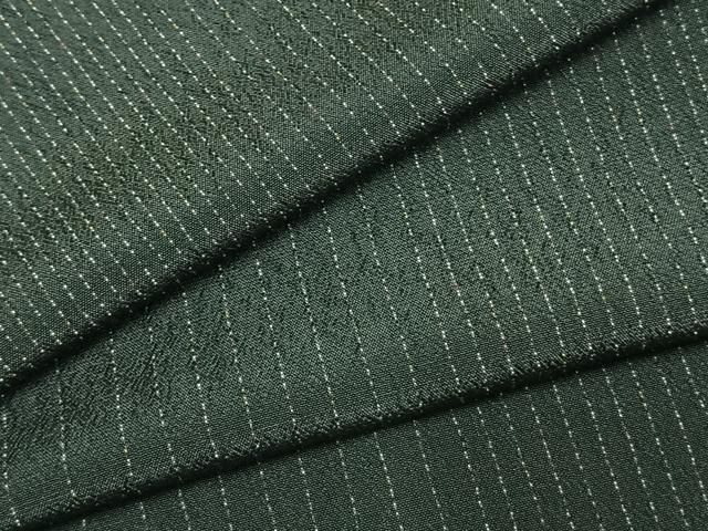 平和屋着物▽お召 単衣 縞 さが美扱い ロング丈 正絹 fy