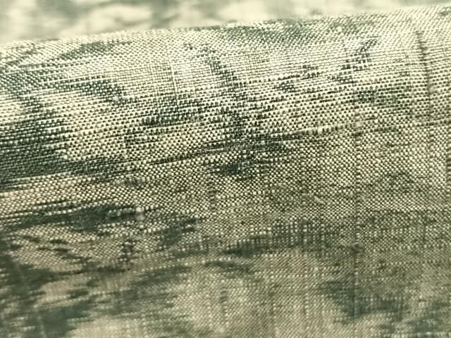  平和屋着物▽上質な紬 単衣 草花文 正絹 ♥ fy 紬 着物