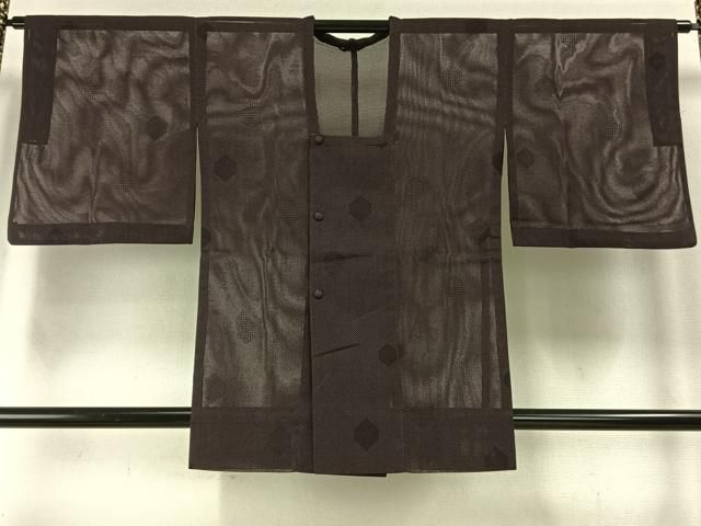 平和屋着物▽道行コート スリーシーズン 春夏秋 塵除け 亀甲地紋 濃色 正絹 fy