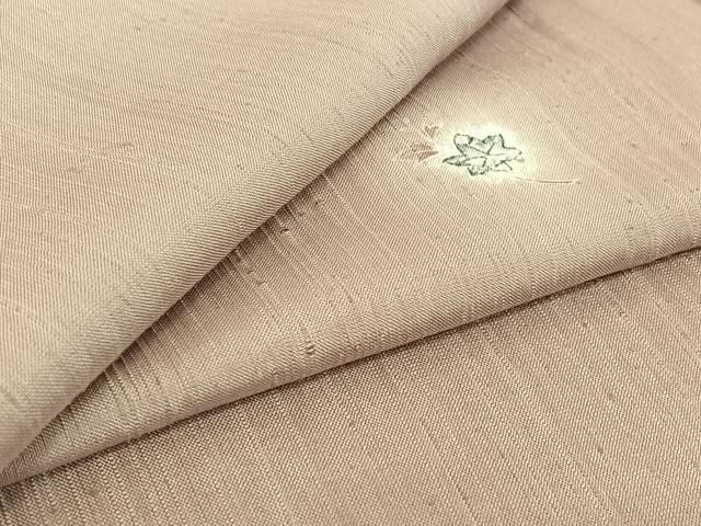 平和屋着物▽上質な紬 単衣 絞り 舞葉文 正絹 jh