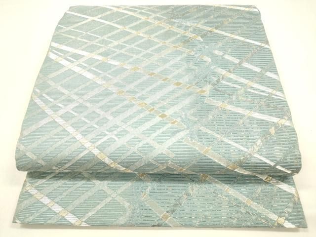 平和屋着物＊夏物 六通柄袋帯 抽象蜻蛉文 金銀糸 正絹 cm