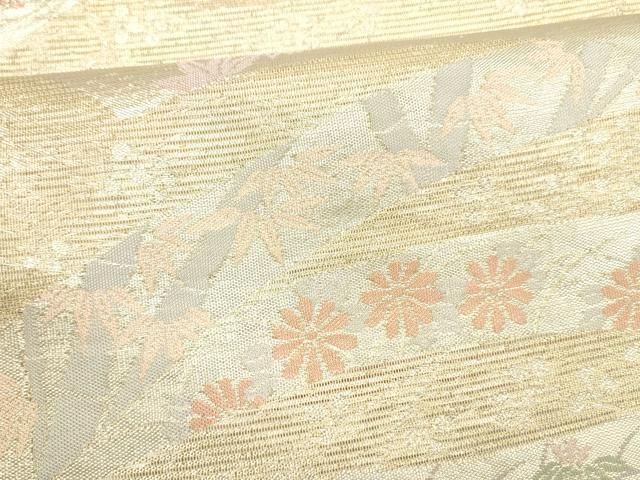  平和屋着物＊夏物 六通柄袋帯 笹竹草花文 金銀糸 正絹 cm 袋帯 帯