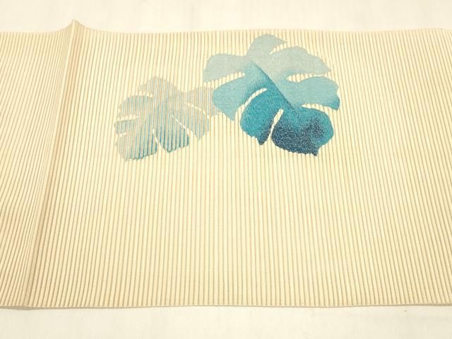  平和屋着物＊夏物 絽綴れ 八寸名古屋帯 草葉文 正絹 cm 名古屋帯 帯